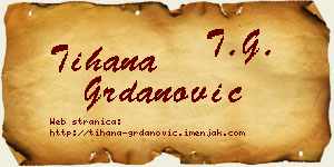 Tihana Grdanović vizit kartica